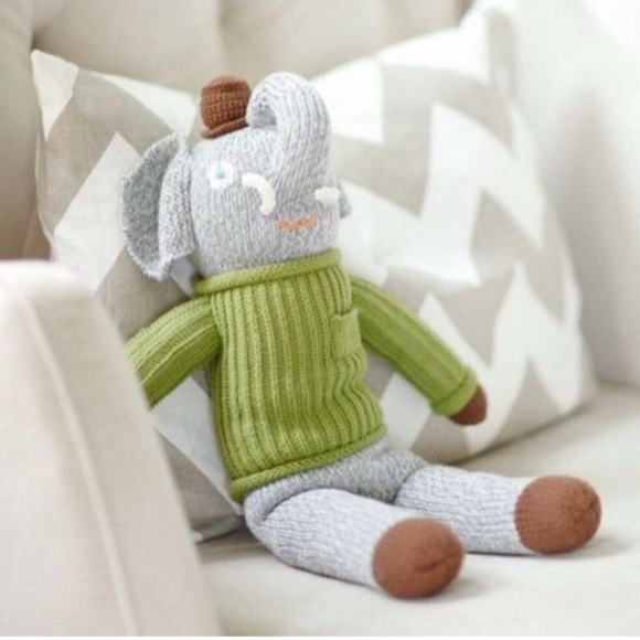 Blabla Toys Hercule the Elephant Knit Toy Stuffy 14” - Picture 7 of 7